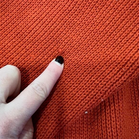 VTG 70s Nordic Fair Isle Knit Sweater Unisex M Retro Burnt Orange Cottagecore - Picture 5 of 8
